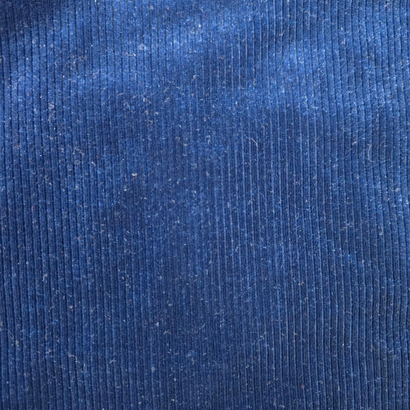 1990s Vintage Evan Picone Blue Ribbed Velvet Long Sleeve Y2K Glam Top Size Large - Picture 4 of 5